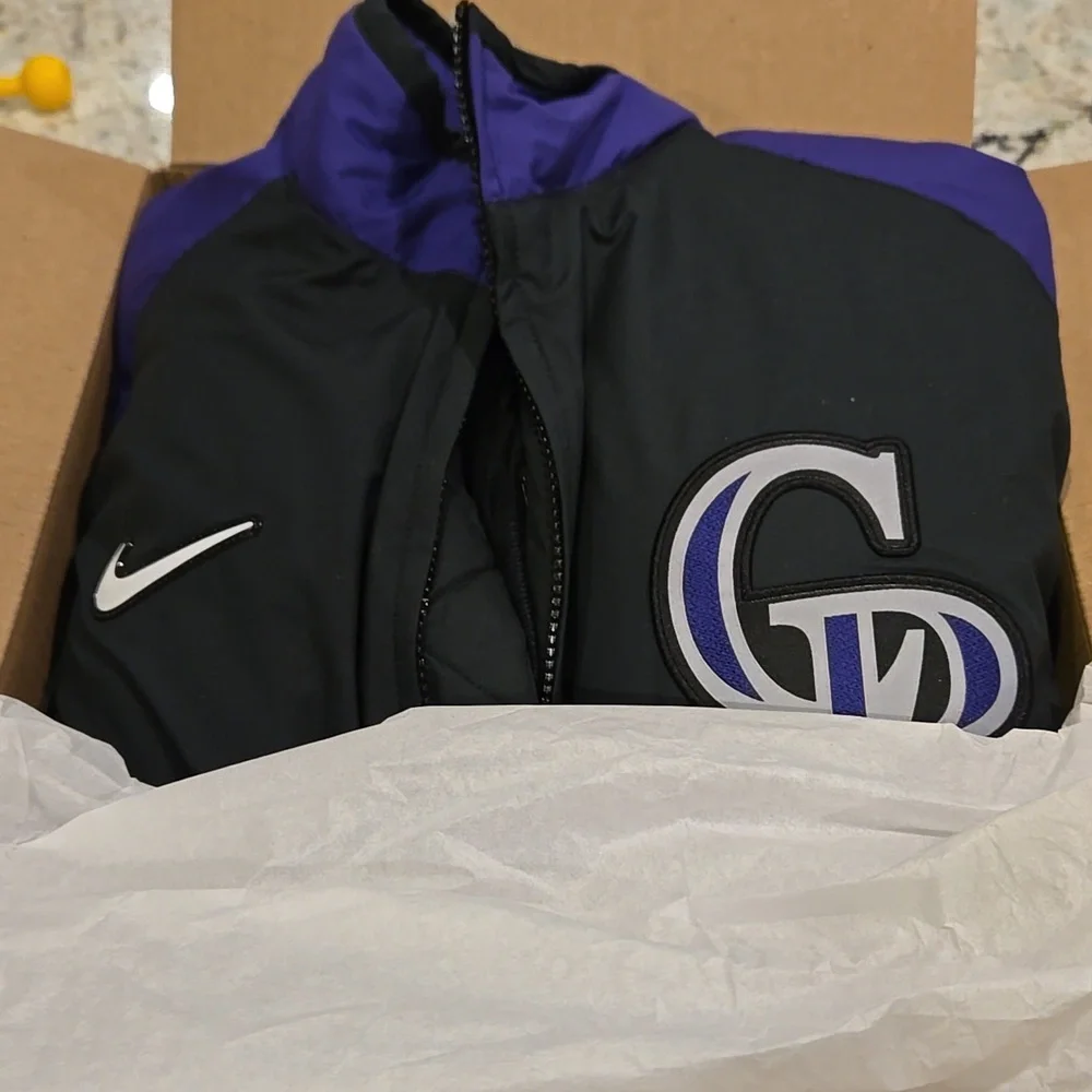 Nike MLB Colorado Rockies Official Dugout Baseball Jacket Size L - Picture 12 of 12